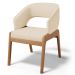 Cadeira de Jantar e Estar Living Estofada Lince L02 Linho Bege Escuro - Lyam Decor