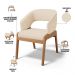 Cadeira de Jantar e Estar Living Estofada Lince L02 Linho Bege Escuro - Lyam Decor