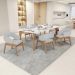 Cadeira de Jantar e Estar Living Estofada Lince L02 Linho Cinza - Lyam Decor