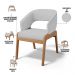 Cadeira de Jantar e Estar Living Estofada Lince L02 Linho Cinza - Lyam Decor
