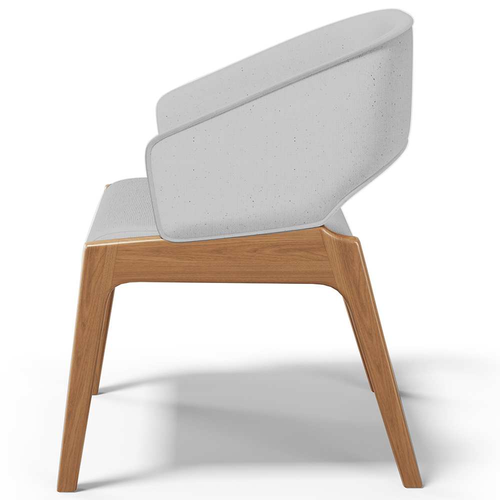 Cadeira de Jantar e Estar Living Estofada Lince L02 Linho Cinza - Lyam Decor