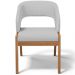 Cadeira de Jantar e Estar Living Estofada Lince L02 Linho Cinza - Lyam Decor