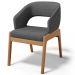 Cadeira de Jantar e Estar Living Estofada Lince L02 Linho Cinza Escuro - Lyam Decor