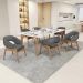 Cadeira de Jantar e Estar Living Estofada Lince L02 Linho Cinza Escuro - Lyam Decor