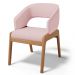 Cadeira de Jantar e Estar Living Estofada Lince L02 Linho Rosê - Lyam Decor