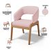 Cadeira de Jantar e Estar Living Estofada Lince L02 Linho Rosê - Lyam Decor
