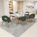 Cadeira de Jantar e Estar Living Estofada Lince L02 Linho Verde Musgo - Lyam Decor