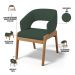 Cadeira de Jantar e Estar Living Estofada Lince L02 Linho Verde Musgo - Lyam Decor