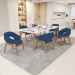 Cadeira de Jantar e Estar Living Estofada Lince L02 Suede Azul Marinho - Lyam Decor