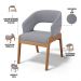 Cadeira de Jantar e Estar Living Estofada Lince L02 Suede Cinza - Lyam Decor