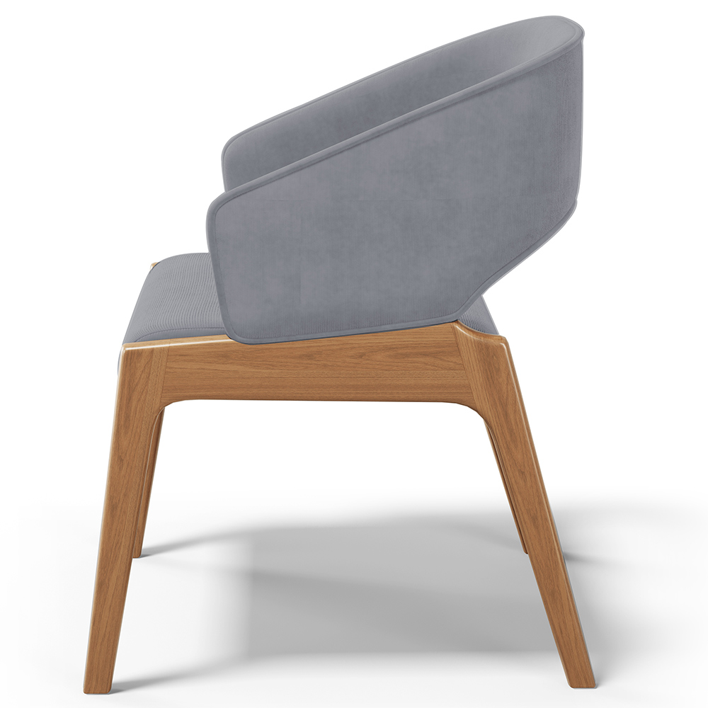 Cadeira de Jantar e Estar Living Estofada Lince L02 Suede Cinza - Lyam Decor