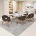 Cadeira de Jantar e Estar Living Estofada Lince L02 Suede Marrom - Lyam Decor