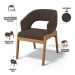 Cadeira de Jantar e Estar Living Estofada Lince L02 Suede Marrom - Lyam Decor