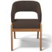 Cadeira de Jantar e Estar Living Estofada Lince L02 Suede Marrom - Lyam Decor