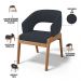 Cadeira de Jantar e Estar Living Estofada Lince L02 Suede Preto - Lyam Decor