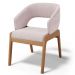 Cadeira de Jantar e Estar Living Estofada Lince L02 Suede Rosê - Lyam Decor