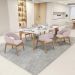 Cadeira de Jantar e Estar Living Estofada Lince L02 Suede Rosê - Lyam Decor