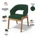 Cadeira de Jantar e Estar Living Estofada Lince L02 Suede Verde Musgo - Lyam Decor