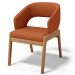 Cadeira de Jantar e Estar Living Estofada Lince L02 Tecido Terracota - Lyam Decor
