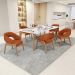 Cadeira de Jantar e Estar Living Estofada Lince L02 Tecido Terracota - Lyam Decor