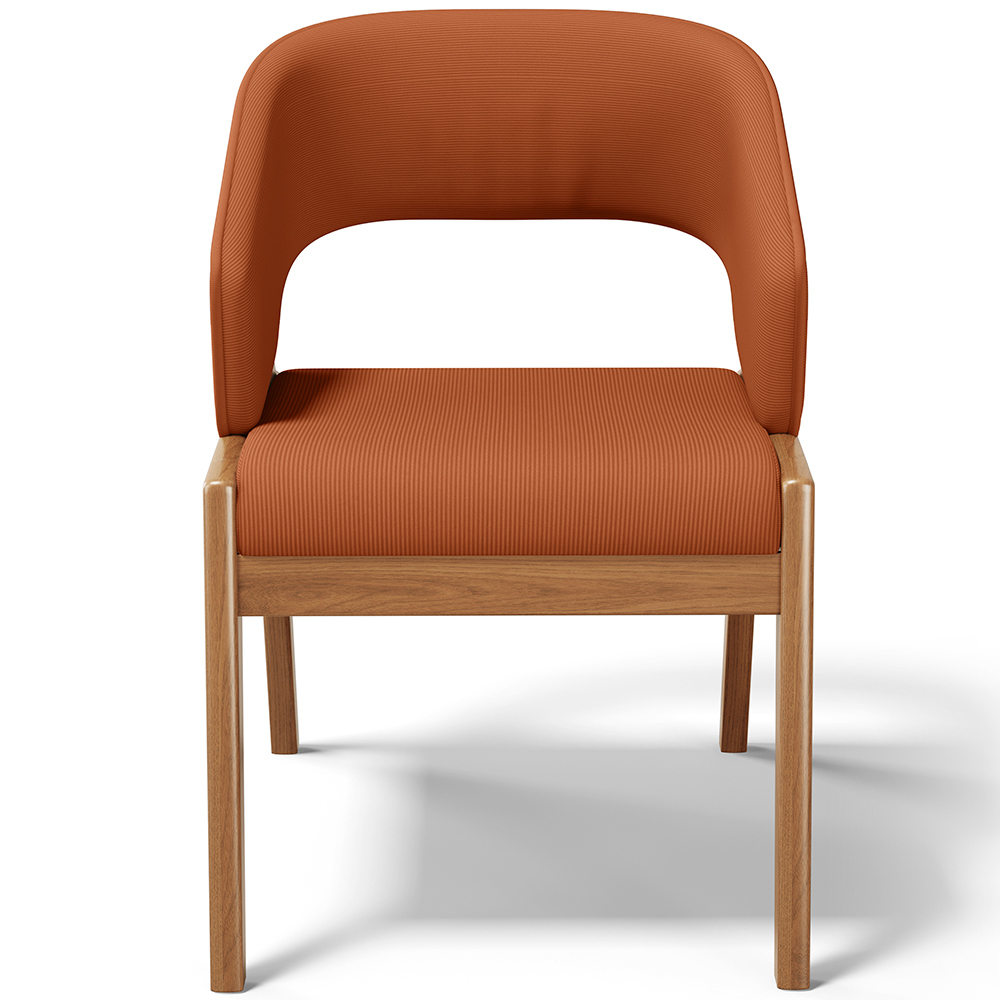 Cadeira de Jantar e Estar Living Estofada Lince L02 Tecido Terracota - Lyam Decor