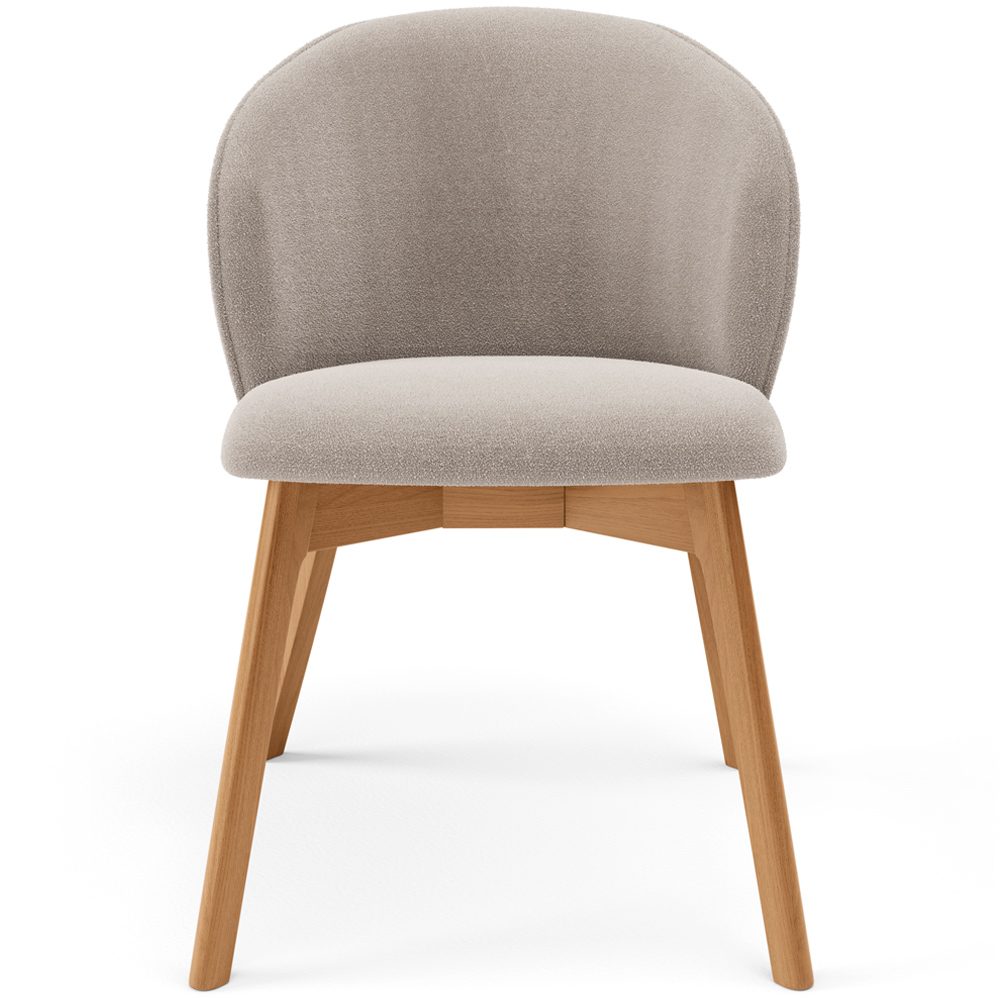 Cadeira de Jantar e Estar Living Estofada Mia L02 Bouclê Bege - Lyam Decor