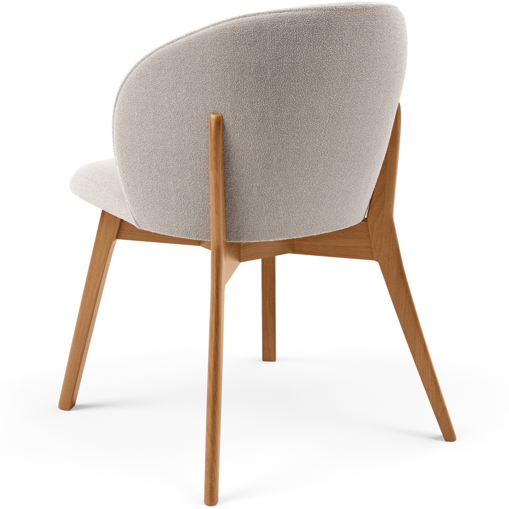 Cadeira de Jantar e Estar Living Estofada Mia L02 Bouclê Bege - Lyam Decor