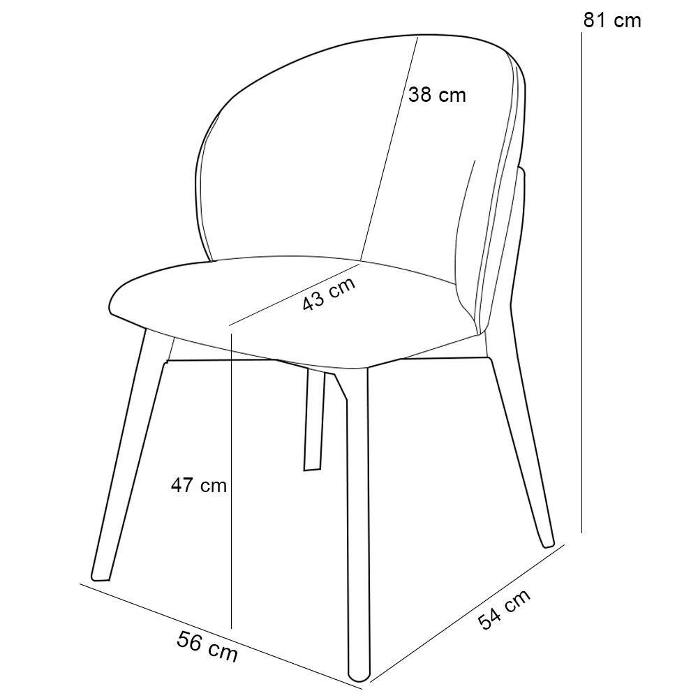Cadeira de Jantar e Estar Living Estofada Mia L02 Linho Cru - Lyam Decor