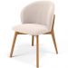 Cadeira de Jantar e Estar Living Estofada Mia L02 Suede Bege - Lyam Decor