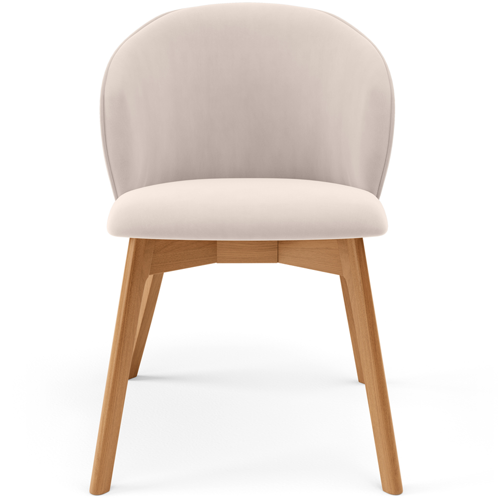 Cadeira de Jantar e Estar Living Estofada Mia L02 Suede Bege - Lyam Decor