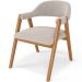 Cadeira de Jantar e Estar Living Estofada Nadja L02 Bouclê Bege - Lyam Decor