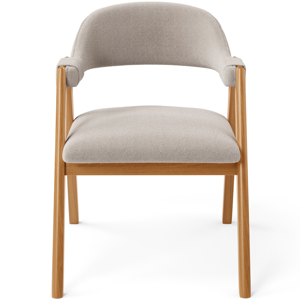 Cadeira de Jantar e Estar Living Estofada Nadja L02 Bouclê Bege - Lyam Decor