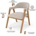 Cadeira de Jantar e Estar Living Estofada Nadja L02 Bouclê Bege - Lyam Decor