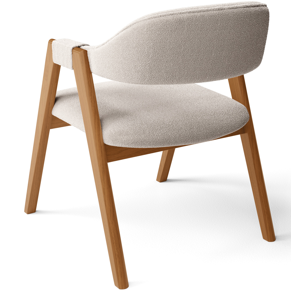 Cadeira de Jantar e Estar Living Estofada Nadja L02 Bouclê Bege - Lyam Decor
