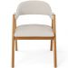 Cadeira de Jantar e Estar Living Estofada Nadja L02 Linho Cru - Lyam Decor