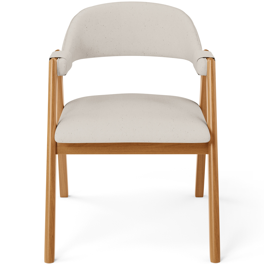 Cadeira de Jantar e Estar Living Estofada Nadja L02 Linho Cru - Lyam Decor