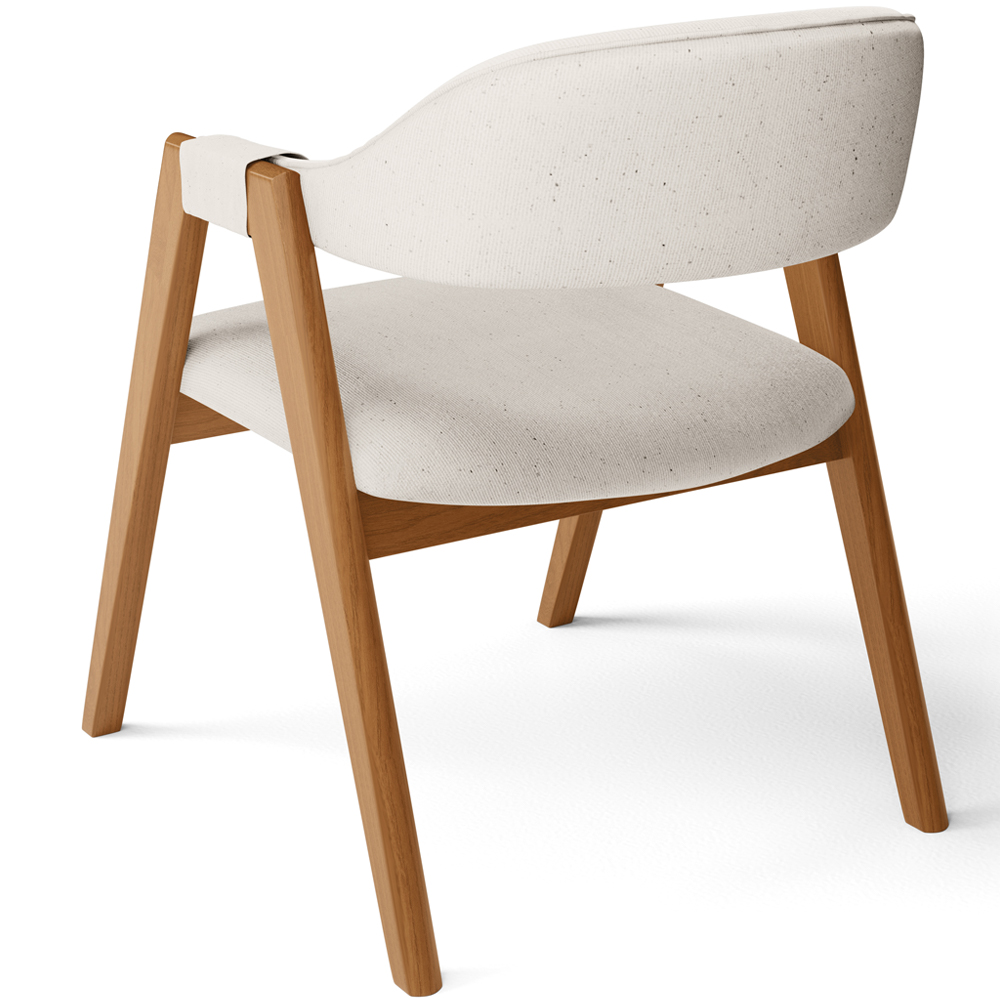Cadeira de Jantar e Estar Living Estofada Nadja L02 Linho Cru - Lyam Decor