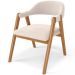 Cadeira de Jantar e Estar Living Estofada Nadja L02 Suede Bege - Lyam Decor