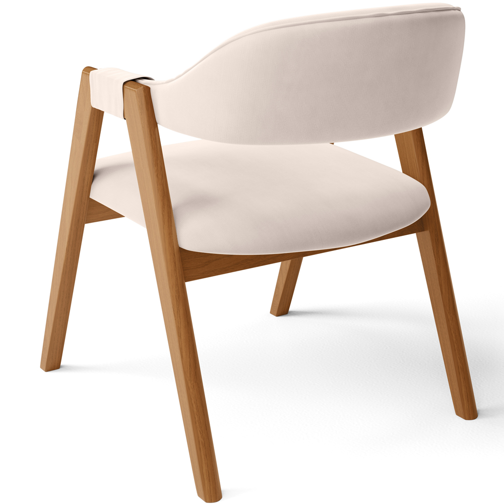 Cadeira de Jantar e Estar Living Estofada Nadja L02 Suede Bege - Lyam Decor