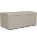 Calçadeira Recamier Baú Para Cama Box Solteiro Dália 100x50 Cm W01 Linho Bege - Lyam Decor