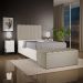 Calçadeira Recamier Baú Para Cama Box Solteiro Dália 100x50 Cm W01 Linho Bege - Lyam Decor