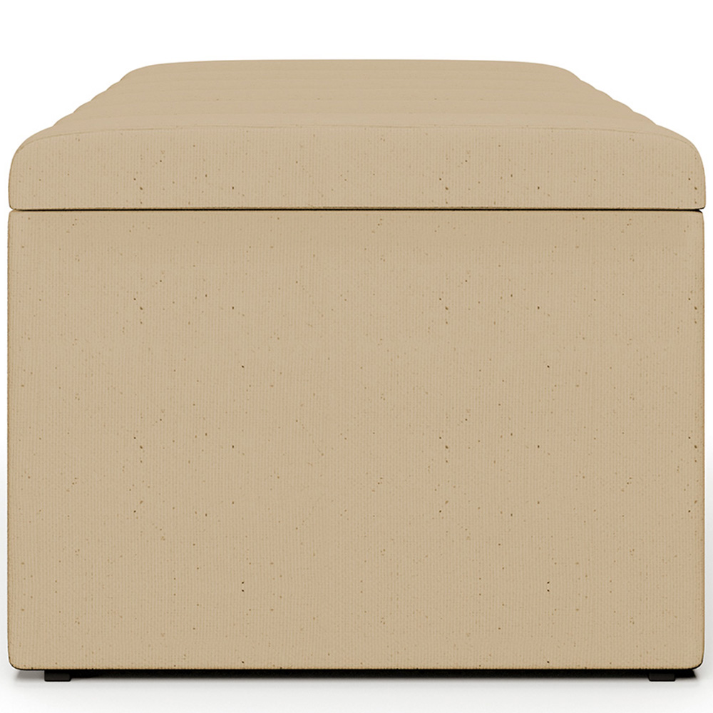 Calçadeira Recamier Baú Para Cama Box Solteiro Dália 100x50 Cm W01 Linho Bege Escuro - Lyam Decor