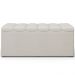 Calçadeira Recamier Baú Para Cama Box Solteiro Dália 100x50 Cm W01 Linho Champagne - Lyam Decor