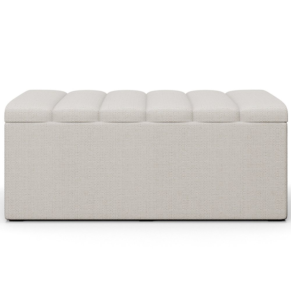 Calçadeira Recamier Baú Para Cama Box Solteiro Dália 100x50 Cm W01 Linho Champagne - Lyam Decor