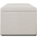 Calçadeira Recamier Baú Para Cama Box Solteiro Dália 100x50 Cm W01 Linho Champagne - Lyam Decor