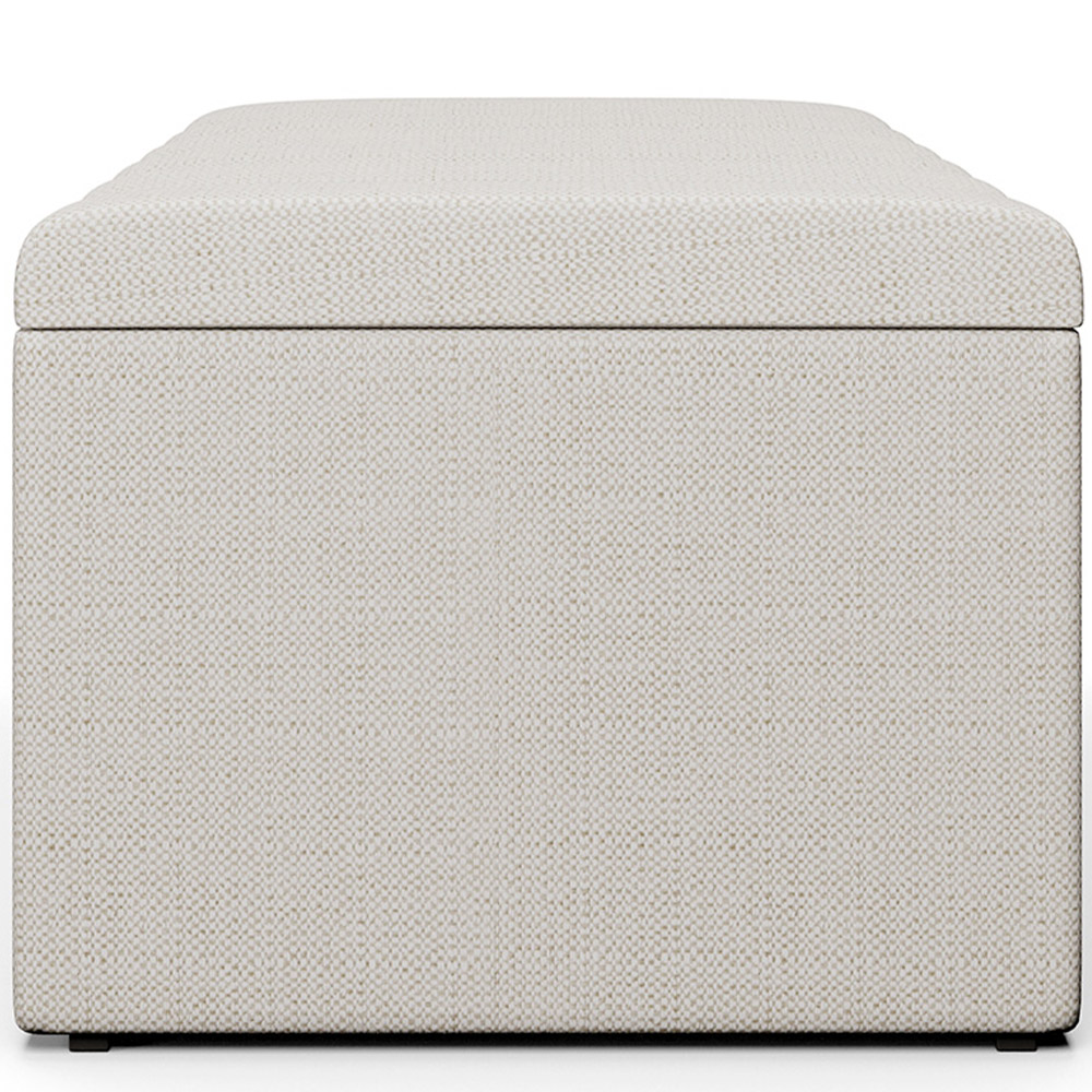 Calçadeira Recamier Baú Para Cama Box Solteiro Dália 100x50 Cm W01 Linho Champagne - Lyam Decor