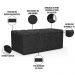 Calçadeira Recamier Baú Para Cama Box Solteiro Dália 100x50 Cm W01 Linho Chumbo - Lyam Decor