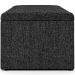 Calçadeira Recamier Baú Para Cama Box Solteiro Dália 100x50 Cm W01 Linho Chumbo - Lyam Decor