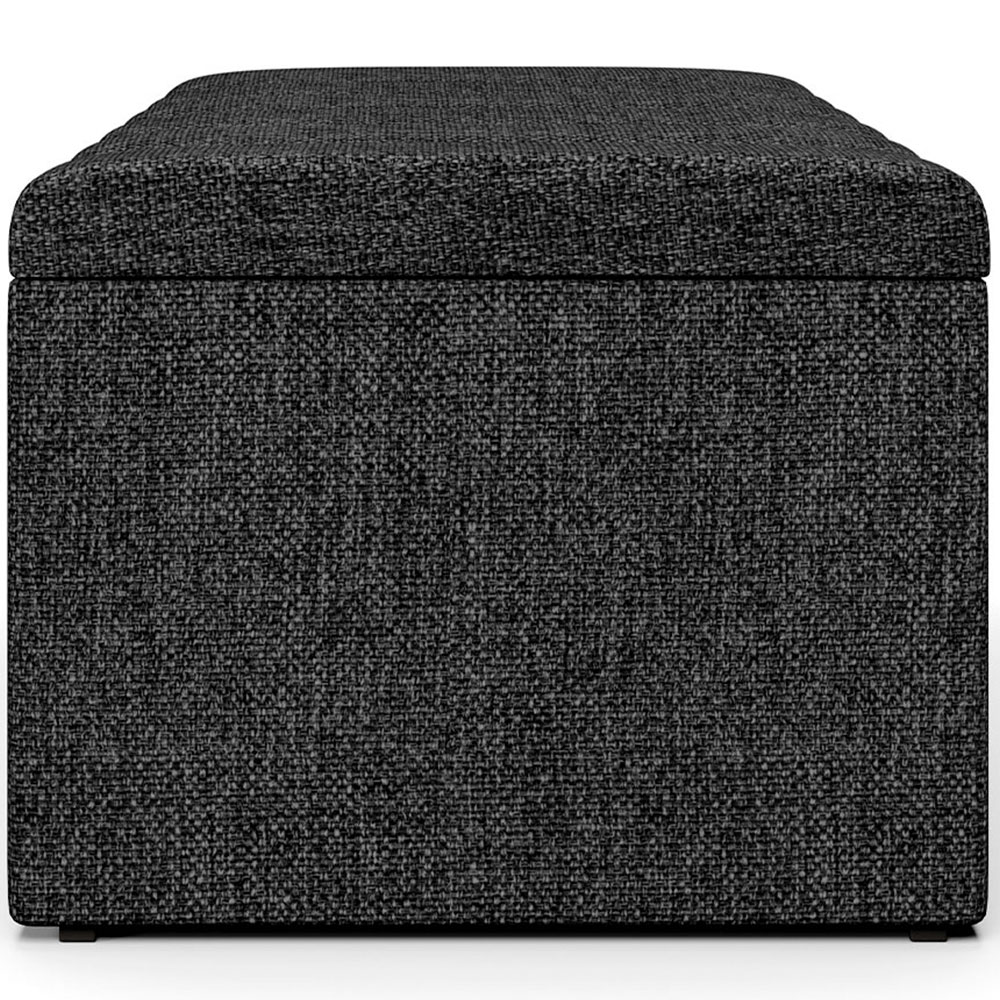 Calçadeira Recamier Baú Para Cama Box Solteiro Dália 100x50 Cm W01 Linho Chumbo - Lyam Decor