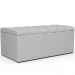 Calçadeira Recamier Baú Para Cama Box Solteiro Dália 100x50 Cm W01 Linho Cinza - Lyam Decor